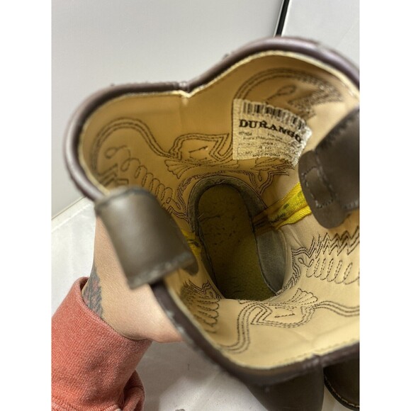 Durango Brown BT804 Embroidered Western Cowboy Boots Boys Big Kids Boys 1D - Picture 10 of 11